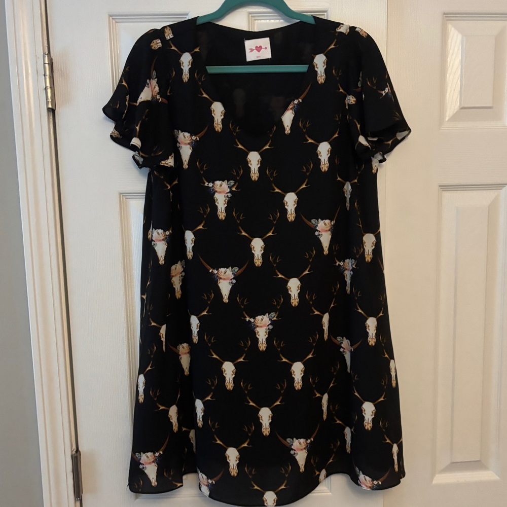 Buddy Love Black Skull Print Dress | Small
